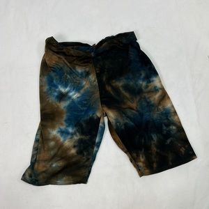 #1276 Vivace Blue and Brown Galaxy Stretchy Shorts | Size: 2XL